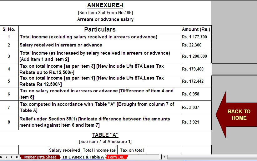 Tax Rebate Calculation