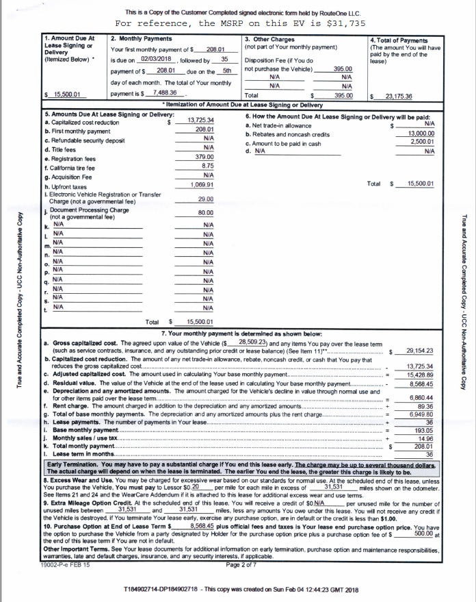 Electric Car Lease Rebate